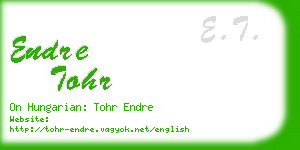 endre tohr business card